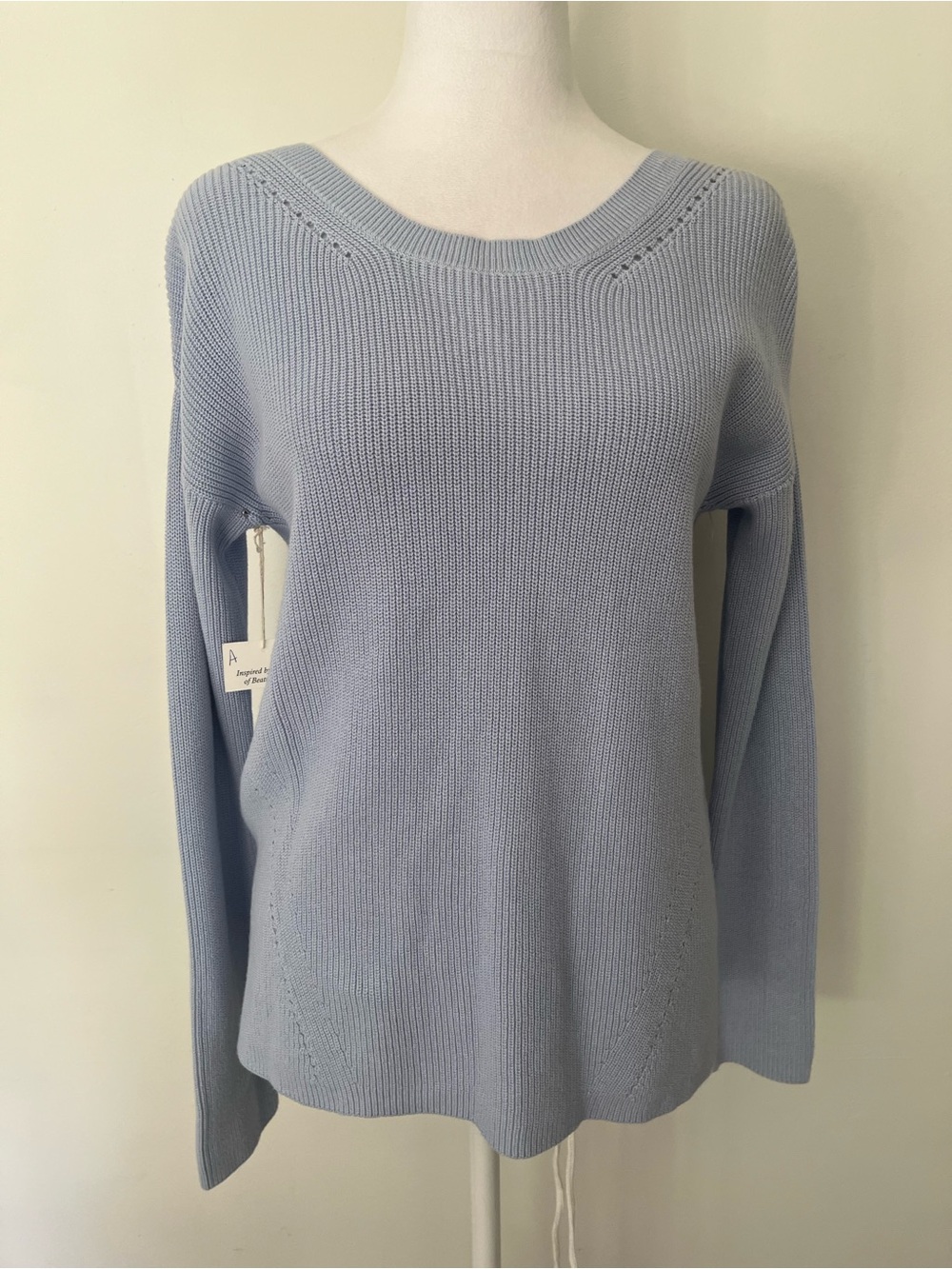 OST Light Blue Knit Scoop Neck Sweater NWT
